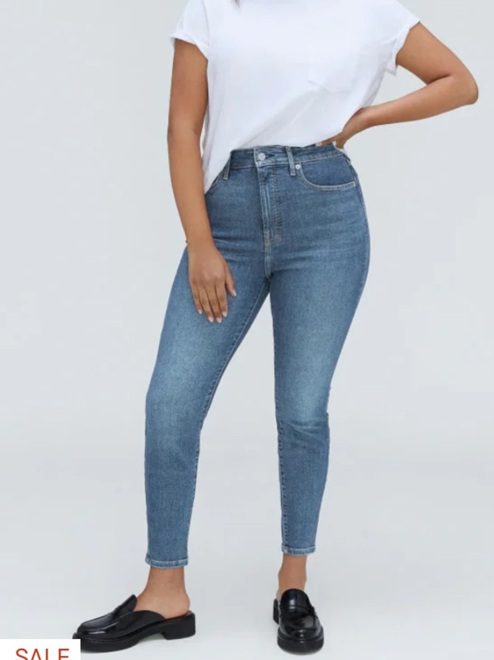 Everlane The Way High Ankle Skinny Jean Size 28 Faded Blue